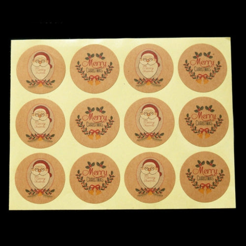 10 PCS Christmas Baking Stickers Kraft Sealing Tape, Size:3.5cm in Diameter(Santa Claus)