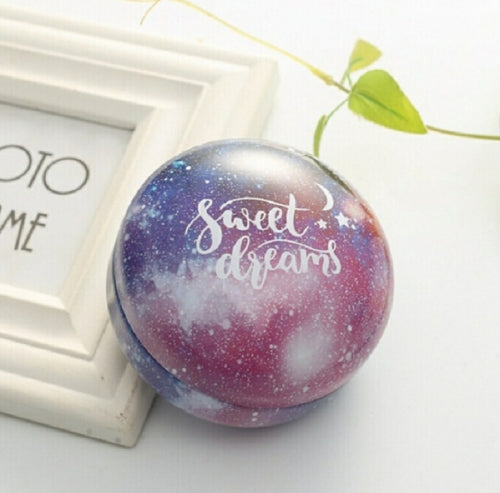 Romantic Valentine Day Candy Box Flat Round Candy Box Jewelry Gift Bird Box Tote Home Garden Festive Party Supplies, Color:Blue Sky