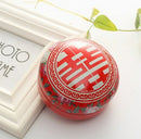 Romantic Valentine Day Candy Box Flat Round Candy Box Jewelry Gift Bird Box Tote Home Garden Festive Party Supplies, Color:Red