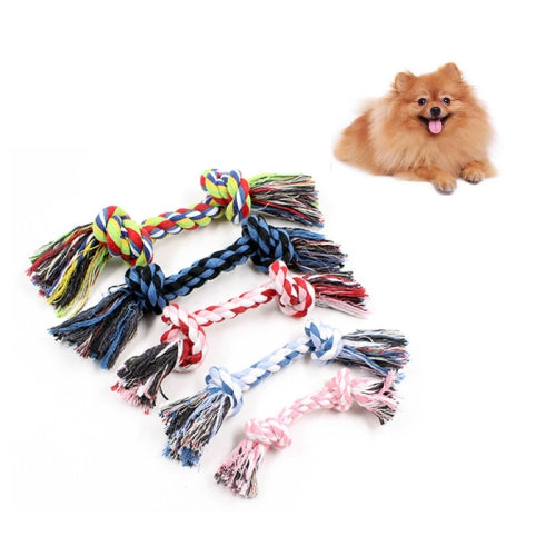 10 PCS Pet Dg Clean Teeth Molar Double Cotton Rope Toy, Random Color Delivery