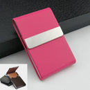 PU Cigarette Pack Creative Business Card Holder Men And Women Thin Cigarette Case(Rose Red)