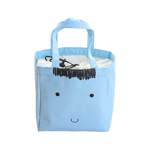 Cute Animal Waterproof Portable Box Ice Bag Student Insulation Rice Lunch Canvas Bag(Blue Bear)