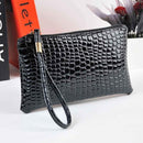 Fashion Long Crocodile Pattern Ladies Clutch Wallet(Black)