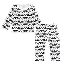 Children Cartoon Cotton Underwear Care Belly Pajamas Set, Size:L(Black Wave)