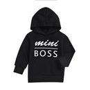 Children Letter Print Pattern Long Sleeve Hooded Sweater, Kid Size: 90cm(Black)