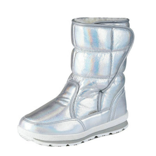 Wool Warm Inside Parent-child Shoes Snow Boots, Size:30(Silver)