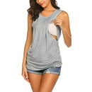 Women Pregnant Vest Nursing Tops Maternity Breastfeeding T-Shirt, Size:XL (Gray)