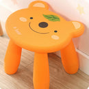 Thickened Children Chair Baby Plastic Stool Cute Cartoon Kindergarten Stool(Orange Bear)