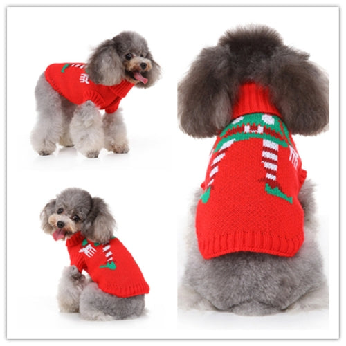Pet Christmas Sweater Pet Elk Snowflake Dog Sweater, Size:XL(MYD94 Red)