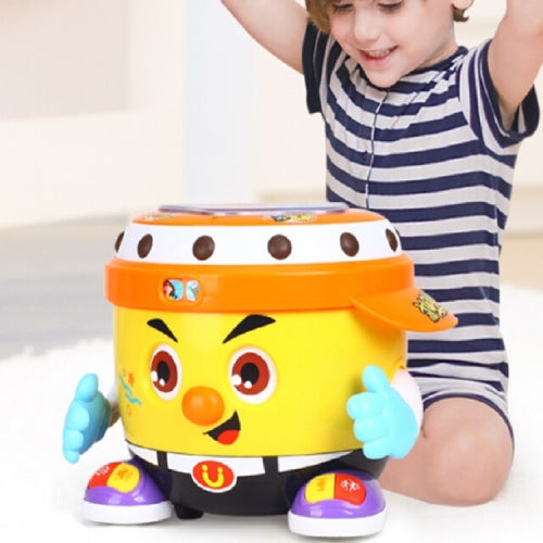 Baby Toy Party Drum Toy Children Music Lighting Learning Educational Toys(Yellow)