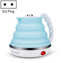 Portable Folding Silicone Intelligent Constant Temperature Travel Camping Electric Kettle, Power cord specification:EU Plug(Blue)