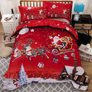 3D Merry Christmas Bedding Set Santa Claus Red Duvet Cover and Pillow Case Set, Size:180x220cm(Red)