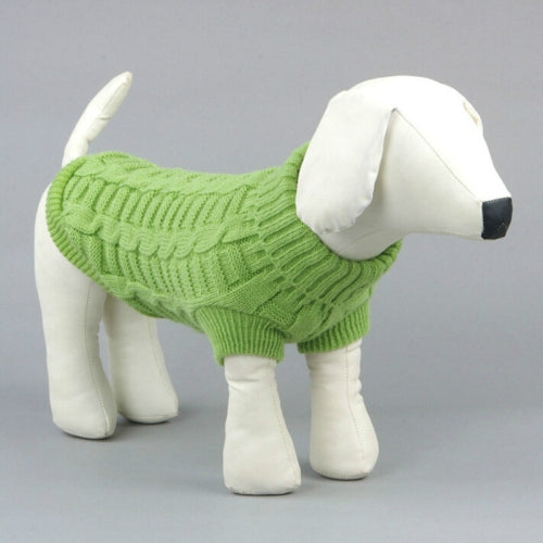 High-elastic Solid Color Dog Sweater Teddy Dog Clothes, Size:L(Green)