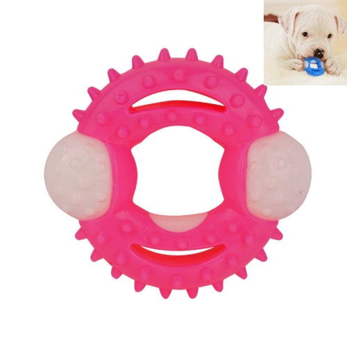 Pet Dog Ball Chew Pet Puppy Teething Clean Bite Toy Funny Interactive Durable Training Ball(Pink)