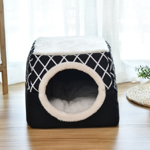 Cat Nest Capsule Four Seasons Universal Closed Cat Bed, Size:XL(Black)