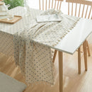 Tassel Lace Daisy Print Cotton Linen Tablecloth, Size:90x90cm(Little Blue Chrysanthemum)