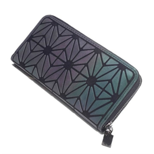 Y800 Women Long Wallets Geometric Lattice Wallet Women Clutch Bag(Colorful C)