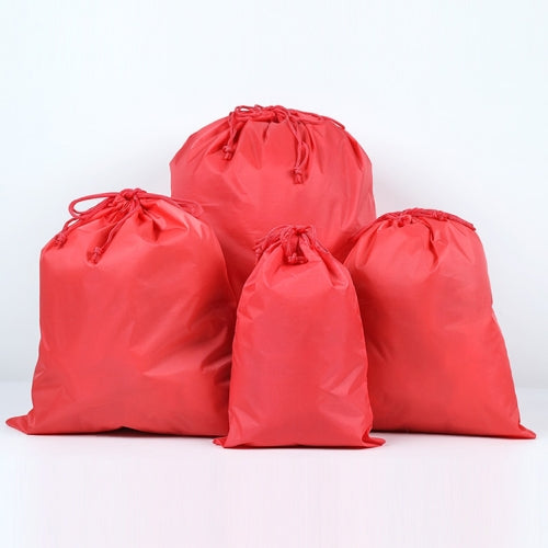 10PCS Portable Nylon Waterproof Travel Storage Bag Drawstring Beam Pocket Clothing Storage Bag, Size:20cmx30cm(Red)