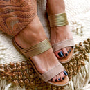 Flat Bottom Non-slip Beach Sandals, Shoe Size:38(Beigi)