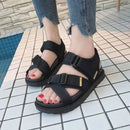 Women Beach Flip Flops Flat Bottom Sandals, Size:35(Black)