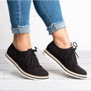Flats Casual Lace-up Pointed Toe Slip Shoes, Shoes Size:43(Black)