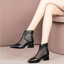 Mesh Fashion Pointed Head Breathable Hollow Boots, Shoe Size:40(Black)