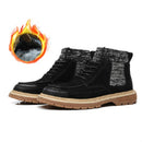 Vintage Martin Boots Men High Top Leather Boots, Size:42(Black Plus Velvet)