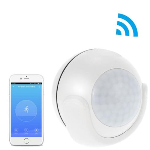 MS-20 Smart Home WiFi PIR Motion Sensor Mobile APP Security Infrared Alarm(White)