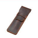 Leather Pen Bag Personality Retro Hand-made Crazy Horse Head Layer Leather Pen Cover, Size:S(Coffee)
