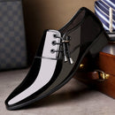 Pointed Business Dress Men Glossy Casual Leather Shoes, Size:39(Black)