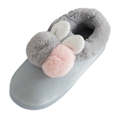 Bag With Indoor Plush Fur Shoes, Shoe Size:38(Gray)