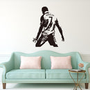 Football Player Action Silhouette Student Dormitory Bedroom Decoration Wall Sticker, Size:Small 45x58m