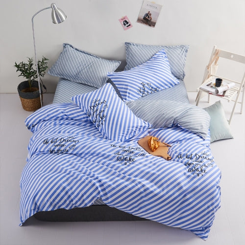 4 PCS/Set Bedding Set Geometric Patterns Linen Duvet Cover Flat Sheet Pillowcase Sets, Size:1.8 M(Best Dream)