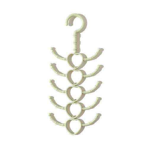 5 PCS Rotatable Tie Scarf Rack 10 Hooks Hanger Wardrobe Storage Hanger(Green)