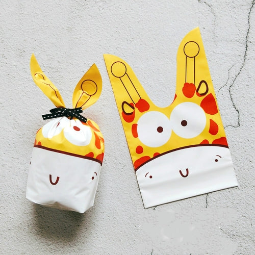 50 PCS Cute Rabbit Ear Cookie Bag Gift Bag For Candy Biscuits Snack Baking Package, Color:A2-09 10x17cm