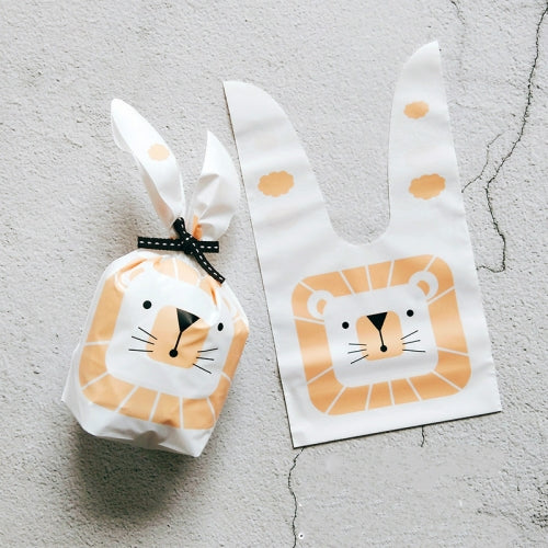 50 PCS Cute Rabbit Ear Cookie Bag Gift Bag For Candy Biscuits Snack Baking Package, Color:A1-08 13.5 * 22cm