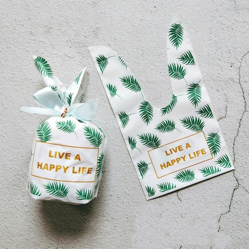 50 PCS Cute Rabbit Ear Cookie Bag Gift Bag For Candy Biscuits Snack Baking Package, Color:A1-09 13.5 * 22cm