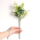 2 Branches Simulation Olive Flower Christmas Artificial Plant Decoration Wedding Home Decoration(White)