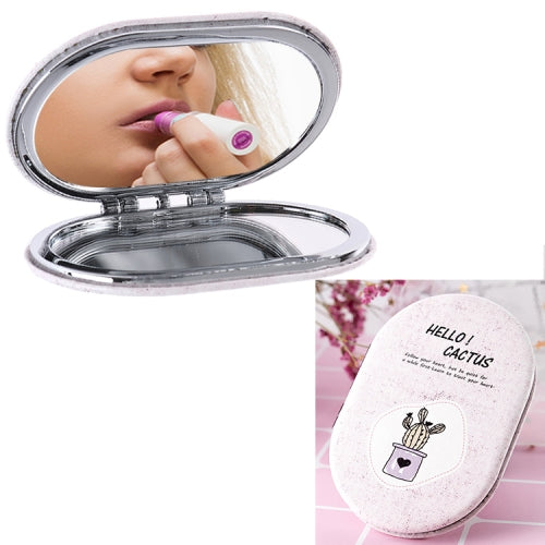 Portable Cosmetic Mirror Fresh Cactus Small Mirror(Orange Red)