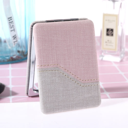 Portable Folding Mirror Small Folding Hand-held Mirror(Pink)