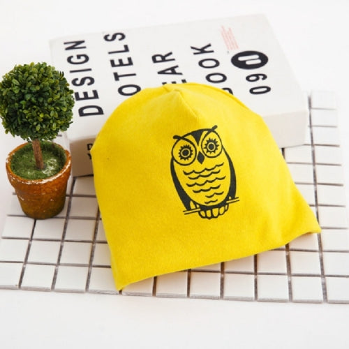 Cartoon Owl Pattern Baby Pullover Hat Knitted Warm Hat, Size:M (Yellow)