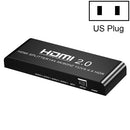 HW-204 HDMI 2.0 1 into 4 High-Definition Video Distributor, Style:US Plug(Black)