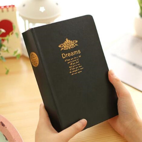 Vintage Thicken Portable Notebook Diary Trip Notepad(Black)