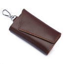 Multifunctional Litchi Texture Leather Keychain Bag Car Key Bag(Coffee)
