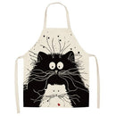 Cartoon Cute Cat Apron Cotton Linen Creative Home Daily Necessities, Size:Small, 38x47cm(WQ0029-1)