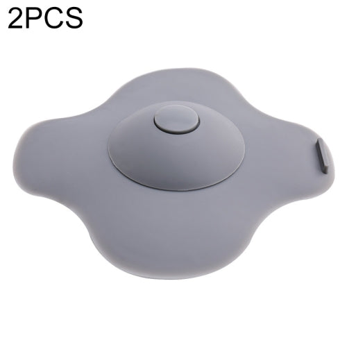 2 PCS Push-type Universal Deodorant Anti Blocking Stopper Kitchen Toilet Water Channel Filter(Gray)