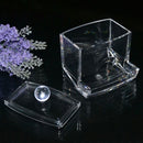 Transparent Cotton Swabs Stick Storage BoxCosmetic Makeup Organizer Case Acrylic Holder(Transparent)
