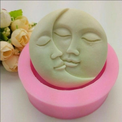 2 PCS DIY Chocolate Cake Pudding Decoration Tool Face Silicone Model Baking Mold(Pink)