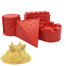 4 PCS Children Educational Toys Castle Molds Play Sand Tools(Red)