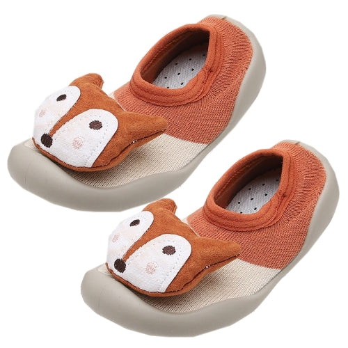 Mine Paces Spring and Autumn Cartoon Children Toddler Shoes Non-slip Rubber Sole Baby Floor Shoes, SIZE:21(Brown)